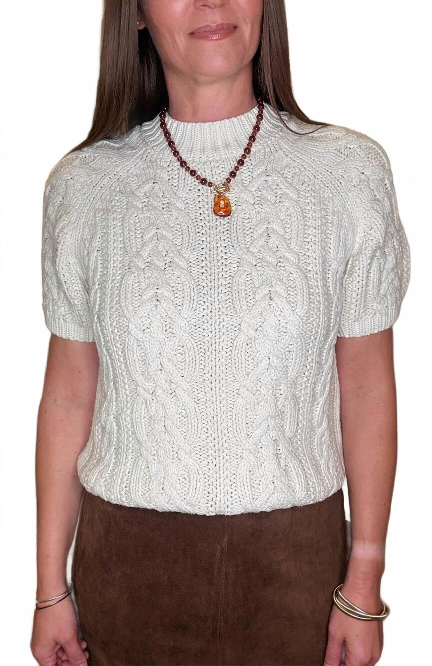 NEW BLUIVY women's cable knit sweater in white